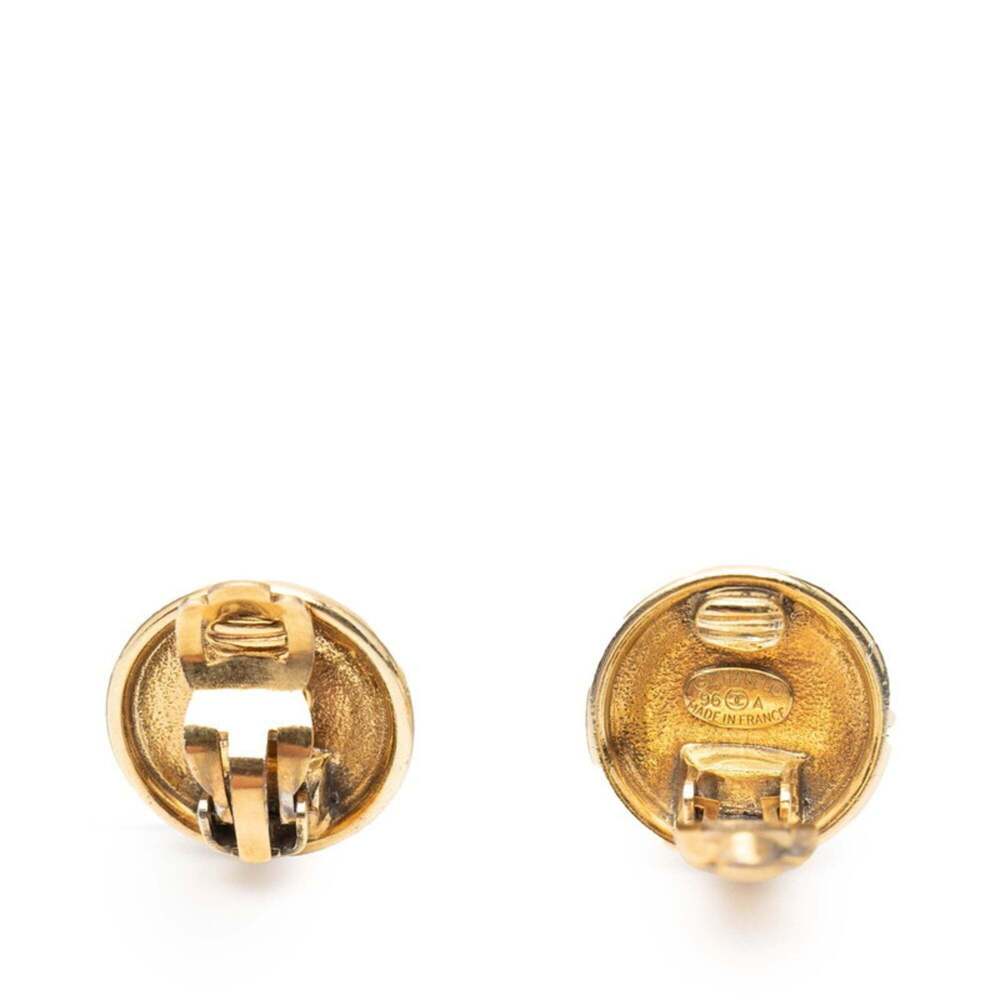 CHANEL Authentic Gold Logo Earrings - Picture 3 of 3